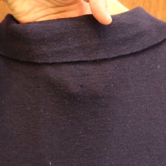 COS sweater dress tunic navy blue 100% wool 100% silk collar long sleeve S flaw - Picture 10 of 12